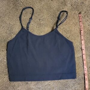 💜4/$20💜Chic Blue Cropped Tank Top Lace Back